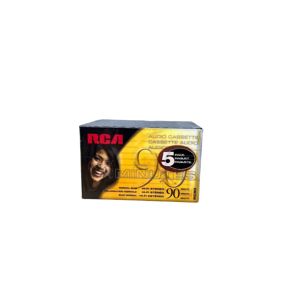 5-Pack RCA Blank Audio Cassette Tapes RC90 (90 Minutes Each) NEW SEALD!